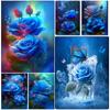 DIY 5D Алмазная картина Голубая роза Бабочка Цветок Картина Новый 2023 Мозаика Искусство Алмазная вышивка Наборы для вышивки крестом Инкрустация кристаллами Домашний декор U63