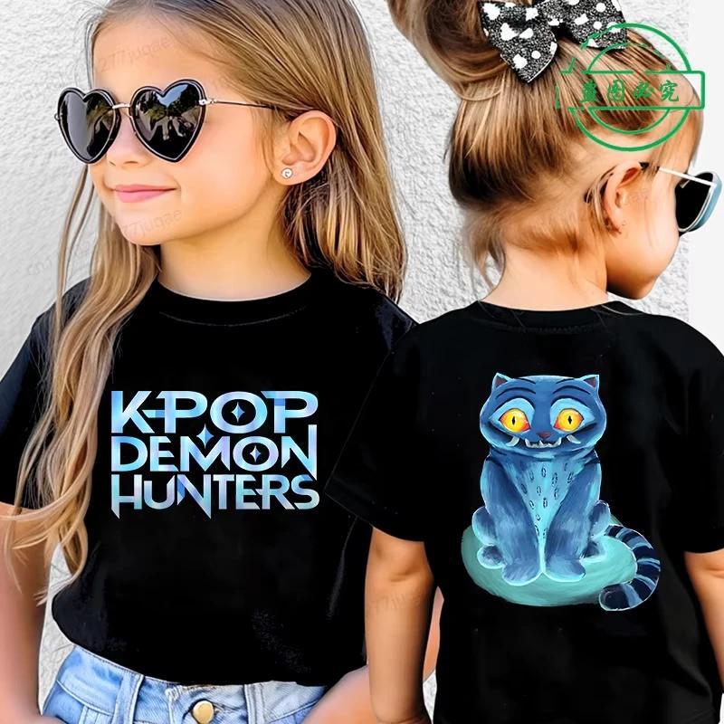 T-Shirts Girls Children's Clothing Summer Cartoon Cute Tiger Pattern Fashion Children's T-shirt Comfortable Short-sleeved Top