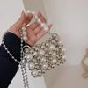 Vintage Faux Pearl Purse Beaded Crossbody Bag with Removable Shoulder Strap Ladies Evening Clutch for Parties Street Office