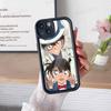 Детектив Конан МУЛЬТФИЛЬМ Для IPhone 17 Pro Max 16 15 14 13 12 11 Plus Черный Мягкий Чехол для Телефона