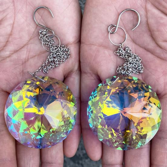 Faux Crystal Suncatcher Window Rainbow Maker Handmade Glass