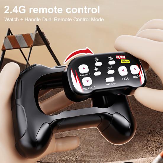 Радиоуправляемый автомобиль-амфибия для бездорожья со светодиодной подсветкой 4WD Детский электрический 2,4 ГГц RC Трюковой грузовик Перезаряжаемый Внедорожный гусеничный автомобиль Игрушка для малышей