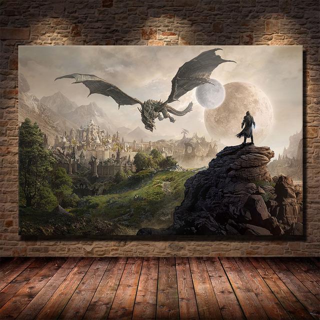 Popular Online Games The Elder Scrolls Poster HD Picture Print Canvas Painting Living Room Bedroom Wall Art Decoration Painting