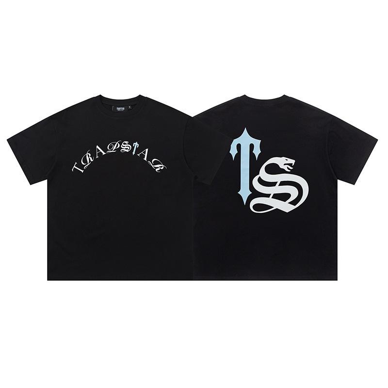 Cross-border new graffiti letter printing European and American street trendy brands loose and versatile casual men's and women's short-sleeved round