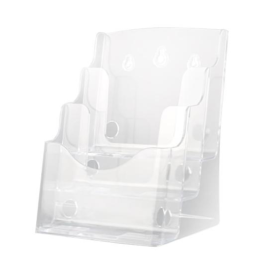Acrylic Brochure Holder 3-Tier Brochure Display Stand with Divider Wall Mount Countertop Clear Flyer Holder Rack Magazine Booklet Display Stand