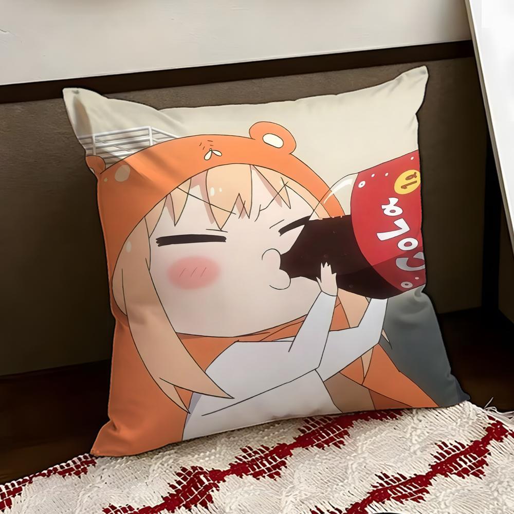 Anime HHimouto UUmaruchan Cushion Cover Reversible Soft Durable Pillow Cover Home Car MultiScene Use for Daily Comfort