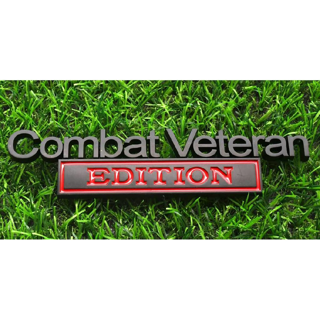 1pc Combat Veteran Edition Emblems 3D Raised Decals Exterior Truck Stickers Fender Veteran Badges Replacement for F150 F250 F350 Chevy Silverado 1500