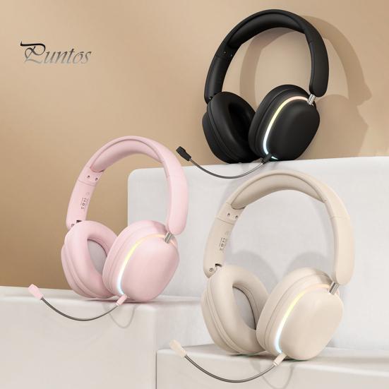 Беспроводные наушники с RGB-подсветкой Легкая конструкция Универсальные складные Bluetooth-совместимые игровые наушники с микрофоном