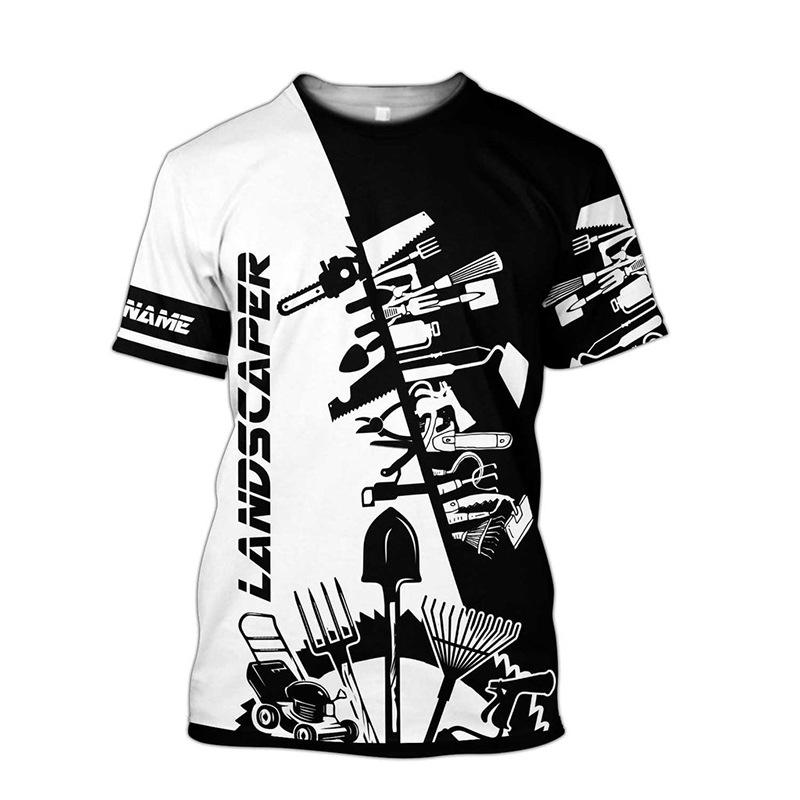 Модный дизайн, узор садовой униформы, 3D-печать, мужская футболка с коротким рукавом и круглым вырезом для улицы