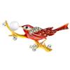 Rhinestone Bird Magpie Brooches For Women Spring Fashion Animal Pin Red Color New Arrival