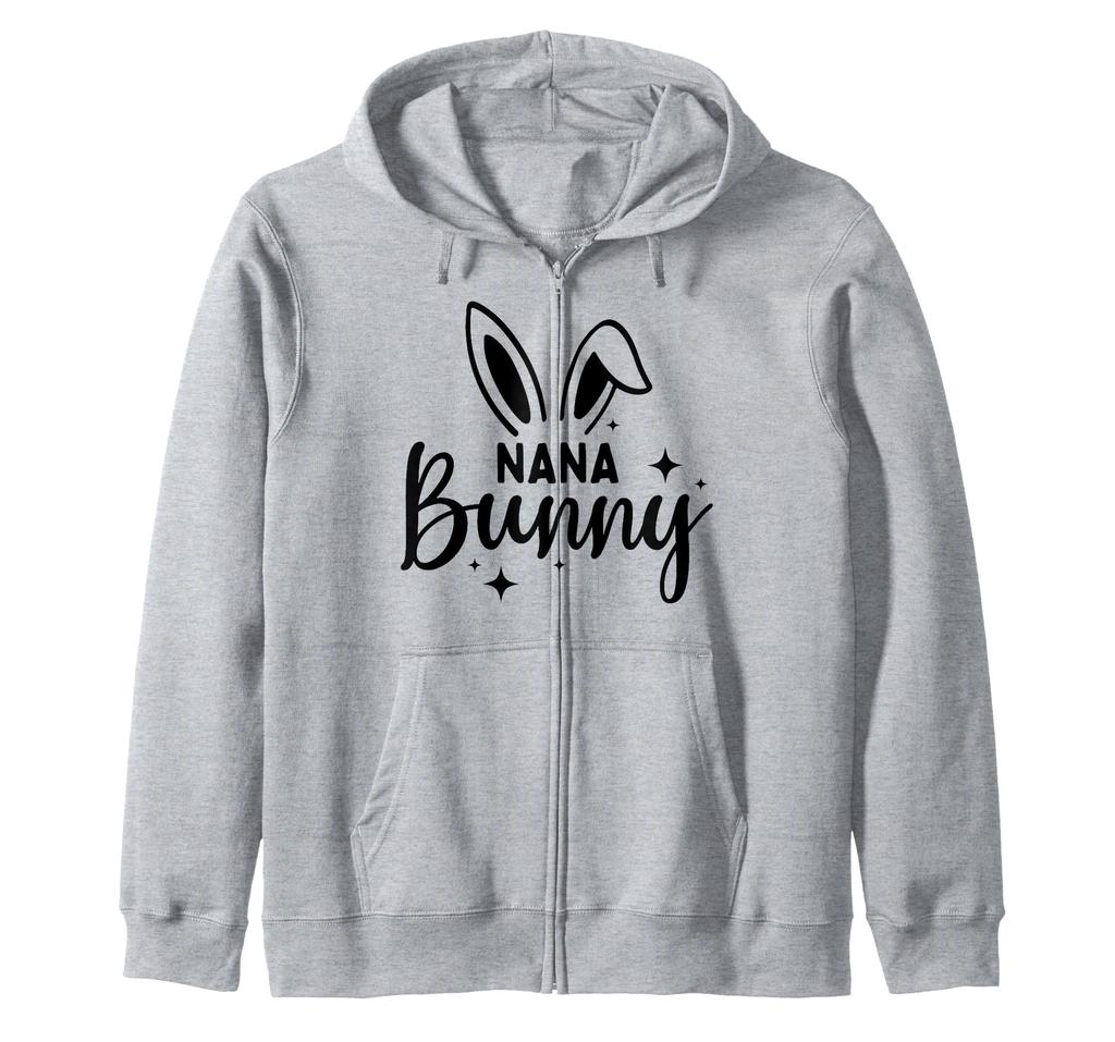 Nana Bunny Rabbit Happy Easter Fun Rabbit Bunny Women's Zip Hoodie