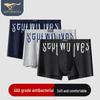Men's Letter Print Antibacterial Cotton Boxer Briefs 3-Pack
