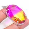 Natural Bi-Color Tourmaline 925 Sterling Silver Jewelry Pendant 2.05" O2c58