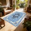 European Style Classical Blue Living Room Carpet Decoration Bedroom Washable Non-slip Floor Mats Soft Fluffy Office Big Size Rug