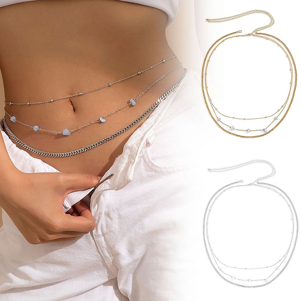 Crystal  Waist Chain Set Summer Jewelry Waist Bead Set Navel Chain Bikini Jewelry