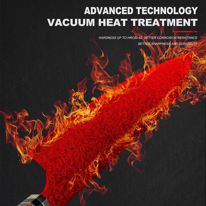 Нож шеф-повара 8,2 дюйма, 67 слоев, кухонные ножи из дамасской стали, кухонные инструменты, профессиональные ножи для нарезки, vg10, японские кухонные ножи GRANDSHARP