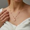 Fashion Opal Sun Necklace Temperament Inlaid Opal Small and Beautiful Simple Clavicle Necklace Female Accessories