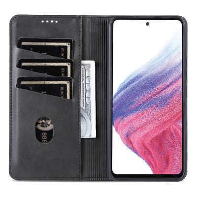 Противоударный чехол AZNS для Samsung Galaxy A54 5G, Кошелек-подставка, Текстура коровьей кожи, ПУ кожа, Магнитный самовсасывающийся откидной чехол-книжка
