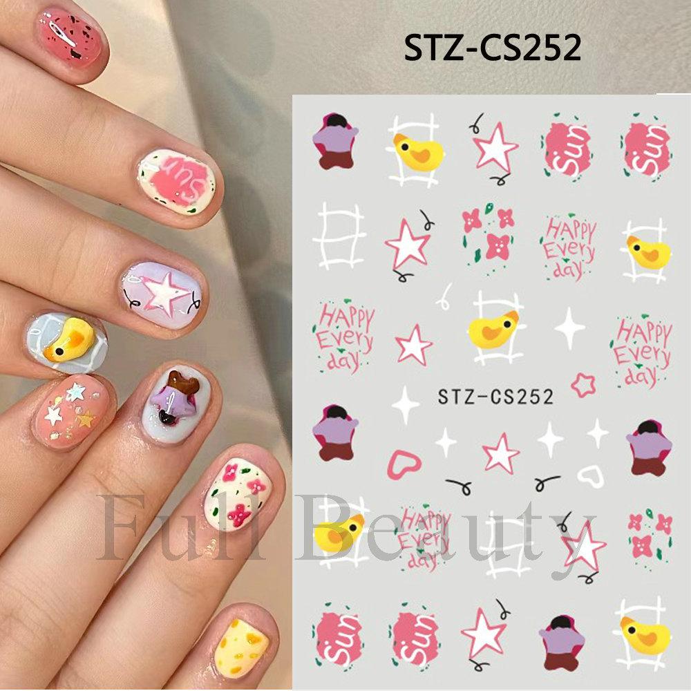Nail Art Stickers Ins Cartoon Cute Puppy Bunny Niche Adhesive Nail Stickers