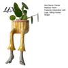 Drainage System Flower Pot Cute Leggy Planter, Sitting Human Resin Planter with Legs, Shelf Sitter Miniature Plant for Succulents Cacti Indoor Plants,