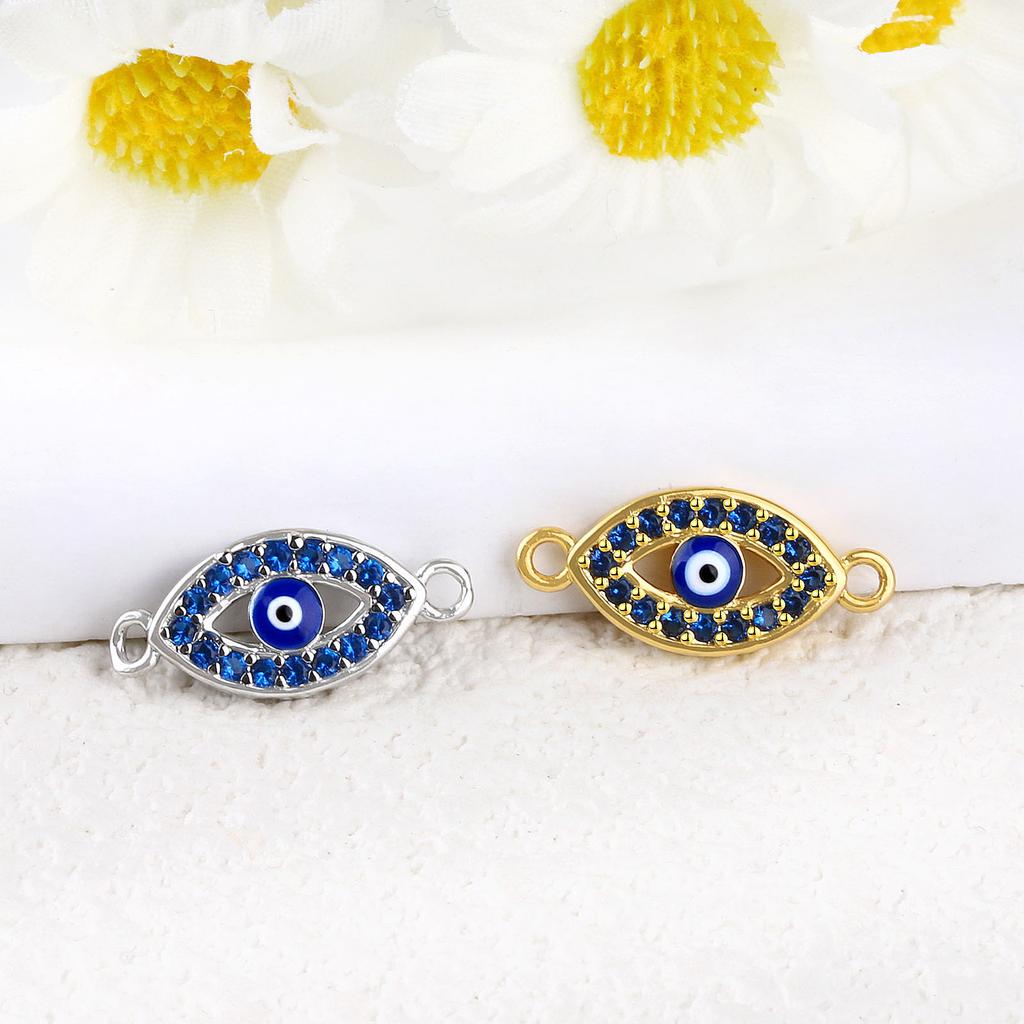 Подвеска-ожерелье и браслет с цирконием «Сглаз» для женщин, аксессуары для ювелирных изделий ручной работы, материалы для изготовления брелоков