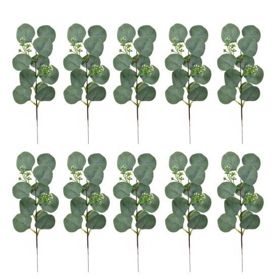 1 букет, искусственное растение без полива, многоразовое цветостойкость, отличные декоративные искусственные листья эвкалипта, стебли для гостиной