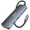 BENFEI USB C 1 USB 2 USB 10 Гбит/с Данные 100 Вт PD Быстрая Силиконовая и Плетеная Кабель Алюминиевая Совместим с MacBook iPad iPhone 15 и Thinkpad Хаб, 5-в-1,