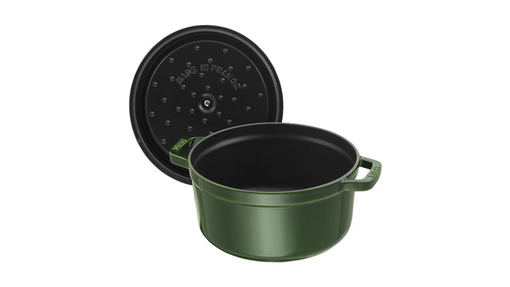Staub Cocotte Round Basil Green Large Hand Cast Enamel Pot IH Compatible Japanese La Cocotte Round "Pico 28cm" [Authorized Product] 40509-361