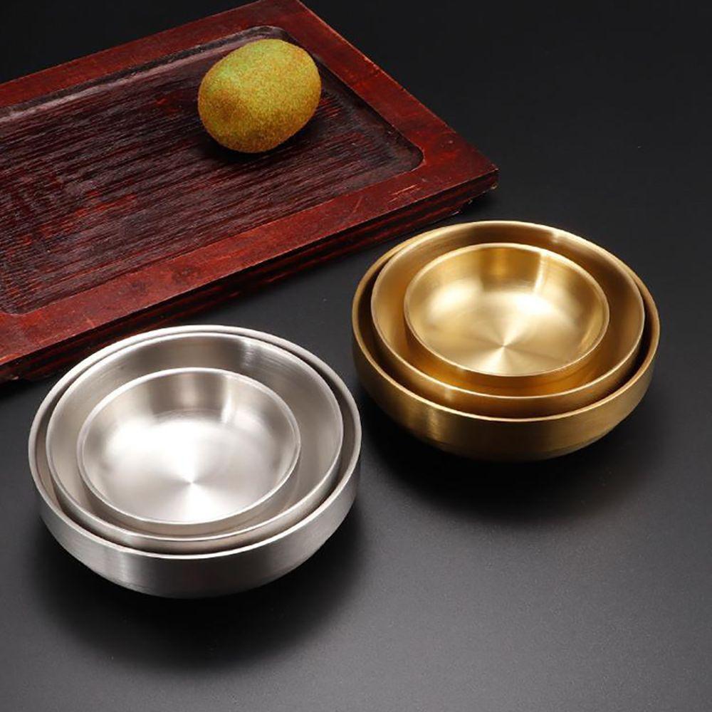 Thick Rice Double Layer Kitchen 304 Stainless Steel Soup Bowls Flatware Rice Bowls Food Container