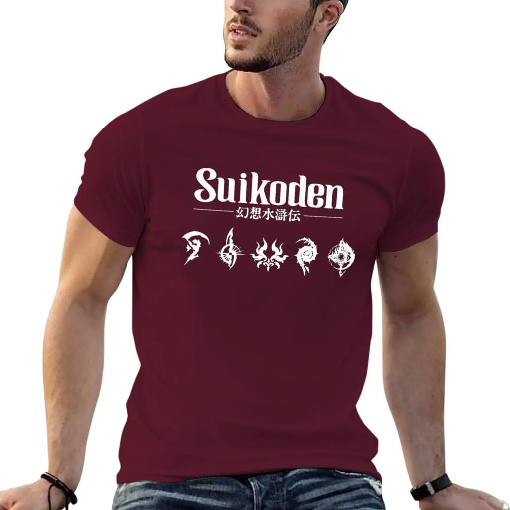 Футболка Suikoden с Рунами Короткий рукав Быстросохнущая футболка Эстетичная одежда футболки мужские