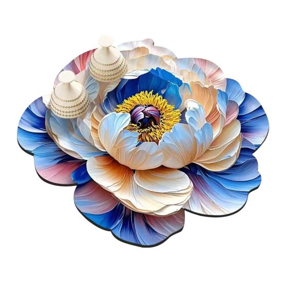 3D Dish Drying Mat Absorbent Kitchen Drying Mat Floral Reusable Washable Dish Drying Pad Non-slip Dish Rack Mats for Kitchen Counter