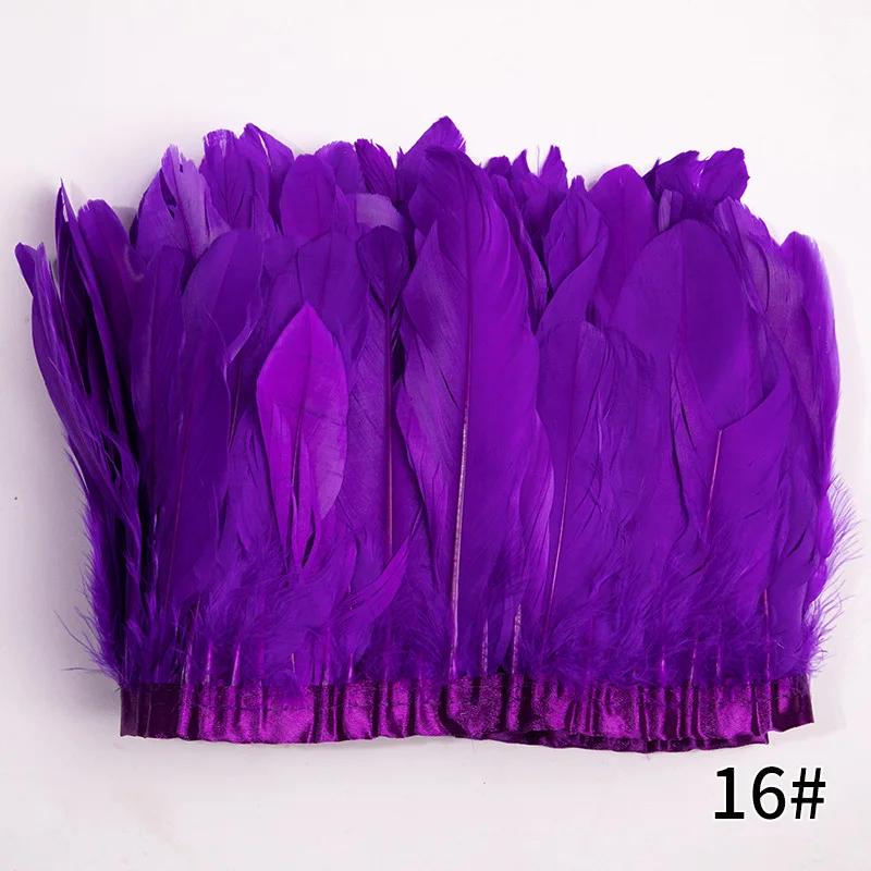 2M/Lot Real Geese Feather Fringe Ribbons Goose Feathers Trim Dyed for Dress Skirt Cloth Belt Decorative Clothing