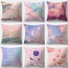 Bedroom Sofa Cushion Cover Living Room Home Decor Pillowcase Pink Sky Cloud Landscape