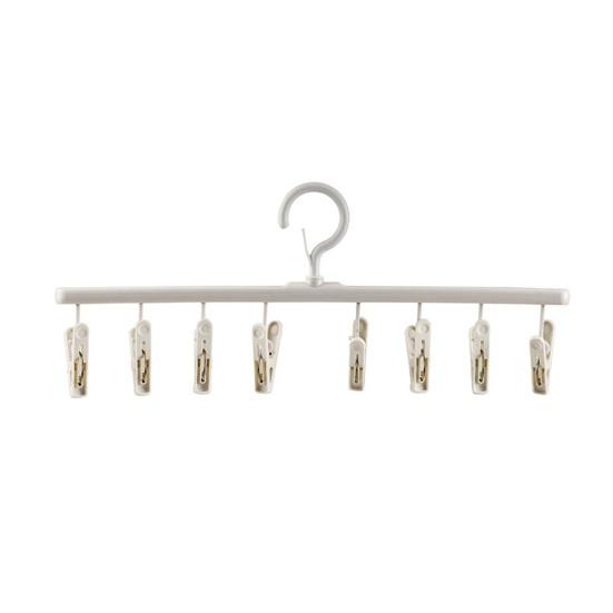 Clothes Drying Hanger 8 Clips 360 Degree Rotatable Windproof Plastic Laundry Hanger Underwear Socks Holder Household Supplies