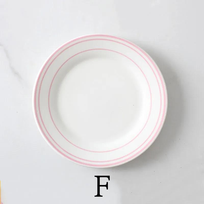 8-дюймовые керамические плоские тарелки, бытовые тарелки для завтрака, десерта, салата, стейка, обеденная тарелка, сервировочные блюда для кофейни