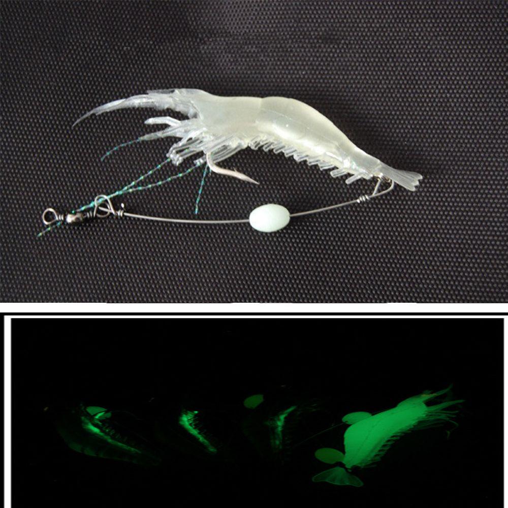 Portable Biomimetic Soft Hook Worm Silicone Sea Fishing Prawn Lure Shrimp Fake Bait