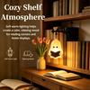 Book Pavilion Gloomy Night Light Retro Reading Ghost Decorated Bookshelf Light Cute Little Ghost LED Bedside Light Cozy Room and Halloween Ornamen