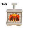 Artificial Flame Fireplace Figurine Retro Simulated Night Light, LED Flickering Lamp, Cozy Atmosphere Vintage Distressed Tabletop Decor Lights