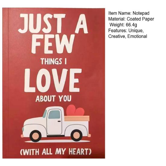 Love Notepad Just A Few Things I Love Message Book Heartfelt Journal for Couples Romantic Gift for Anniversary Valentine's