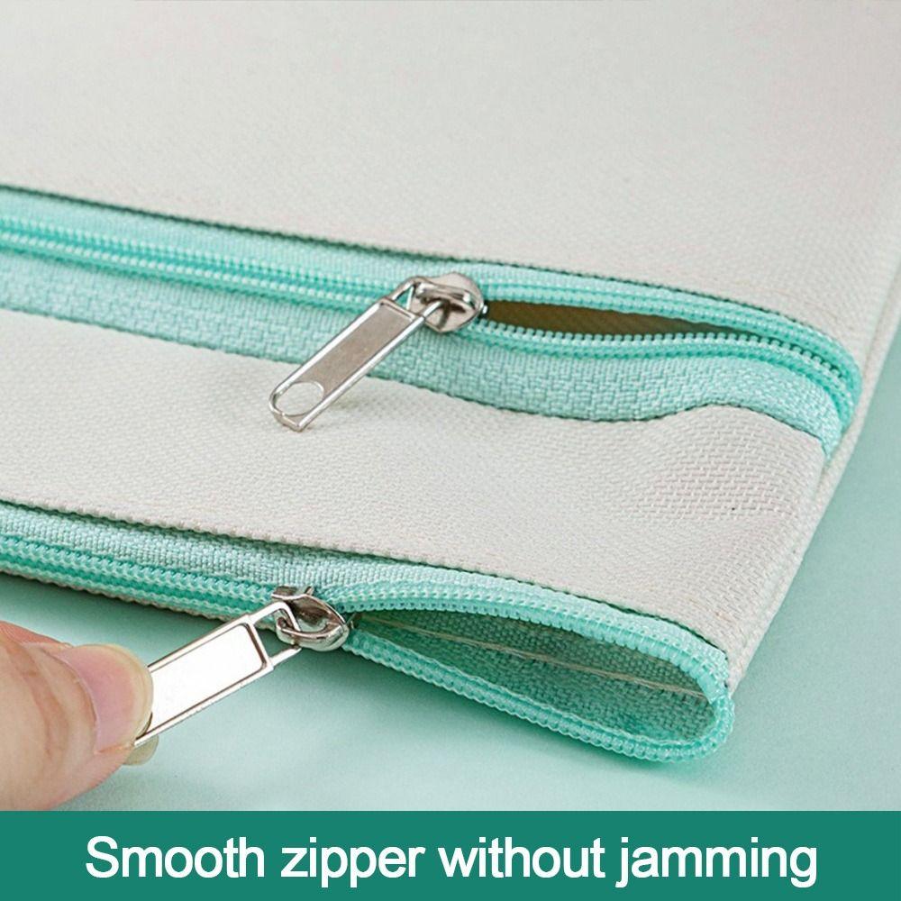 Zipper File Bag Large Capacity Briefcase A4 Envelope Folder School Office