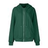 Women's Casual Fashion Solid Color Long Sleeved Zippered Hooded Sweatshirt