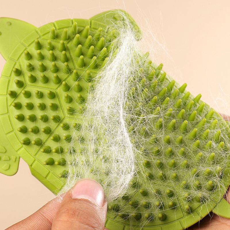 Cat Brush Comb Cat Toy Kitten Grooming Self Cleaning Wall Corner Scratcher Cats Massage Silicone Comb Brush Cat Accessories