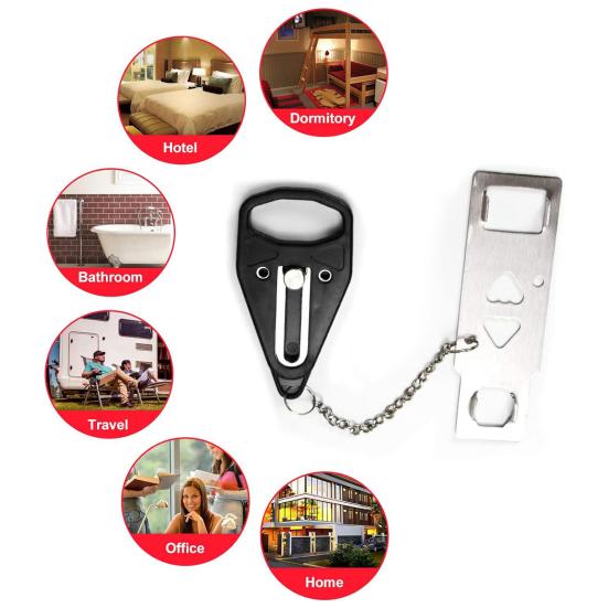 Портативный дверной стоп-сигнал для путешествий, дверной замок отеля, громкий звук 120 дБ, питание от батареек, простая установка, дверной стоп-сигнал