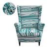 Printed Wing Chair Cover Stretch Spandex Armchair Covers Nordic Washable Relax Sofa Slipcovers Cushion Cover For Wed Decor