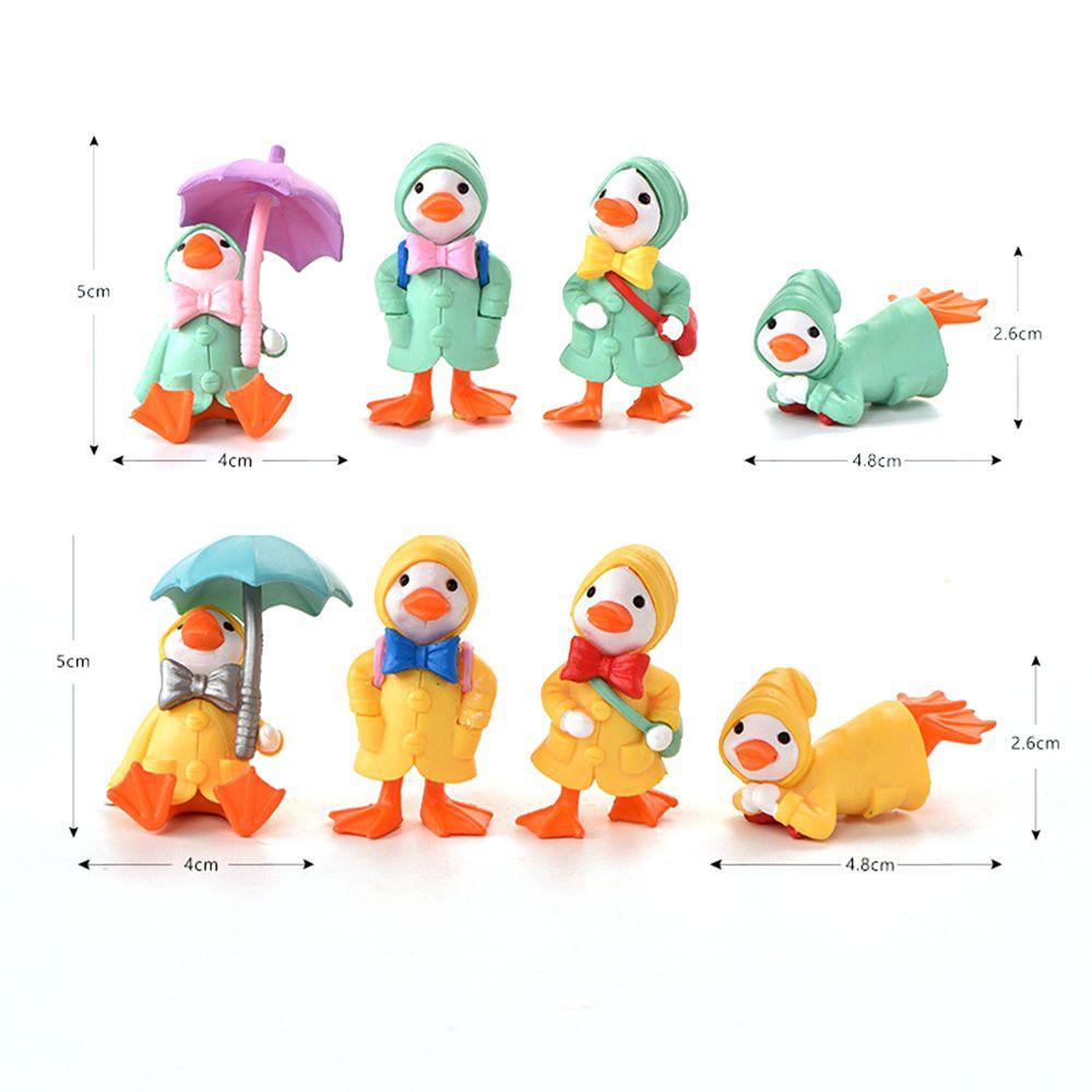 Garden Raincoat Duck Animal Resin DIY Ornaments Figurine Cake Decoration Micro Landscape Miniature