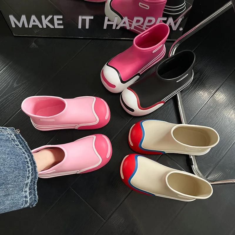 Резиновые сапоги женские 2024 новые модные кавайные водонепроницаемые резиновые туфли милые детские женские резиновые сапоги удобные садовые рабочие туфли женская обувь