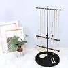Jewelry Rack Adjustable Height 3 Tier Jewelry Organizer Stand Stylish Necklace Earring Display Rack for Home