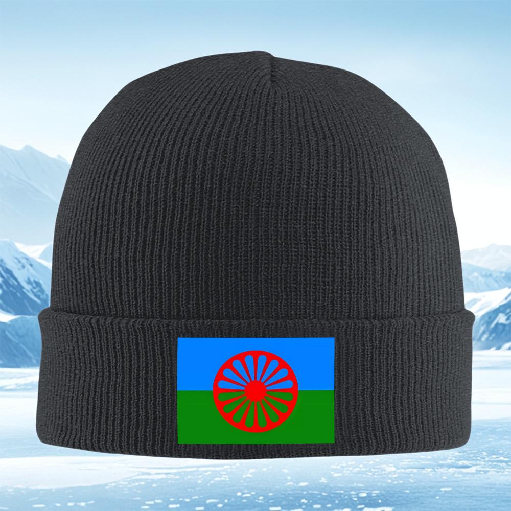 Wheel central sky grass emblem Men Women Unisex Knitted Hat Beanie Pullover Cap Winter Thermal Warm Christmas Outdoor Cycling Hi