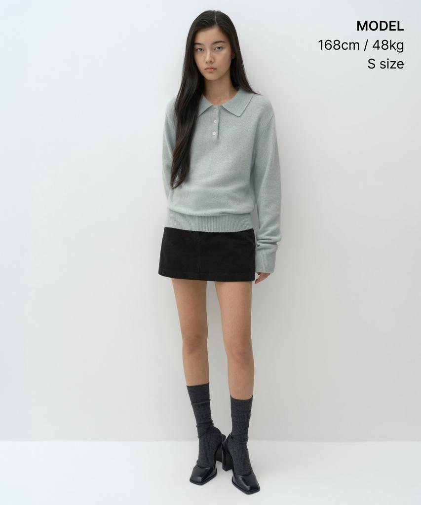 MUSINSA STANDARD WOMAN [Victoria Wool] Women'S Collared Knit [Mint Grey]