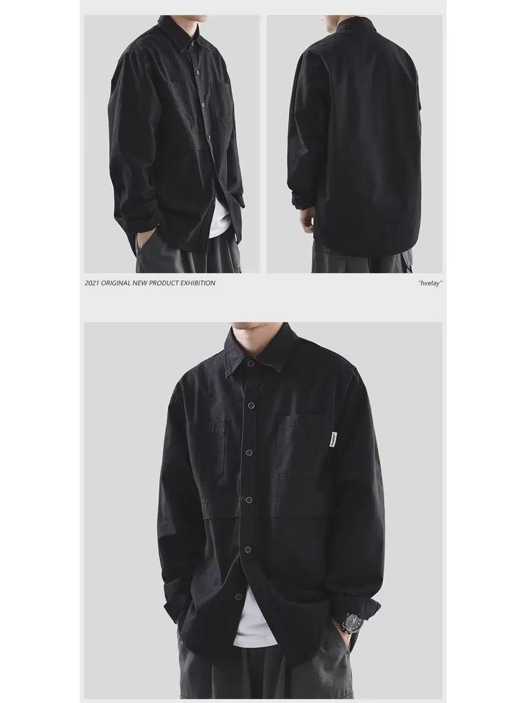 Модная рубашка в стиле Харадзюку с длинными рукавами в японском стиле в стиле ретро для мальчиков